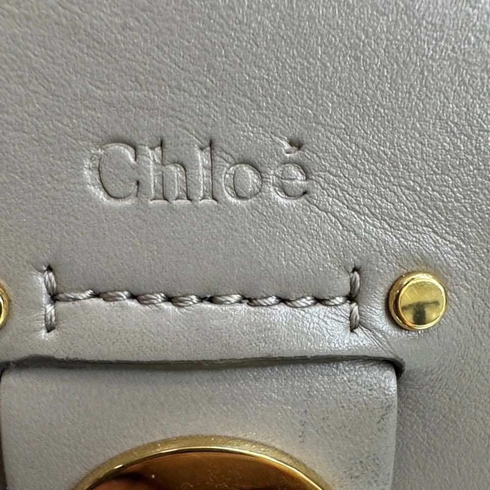 Chloe Gray Crossbody Bag with Gold Ring - Picture 9 of 9